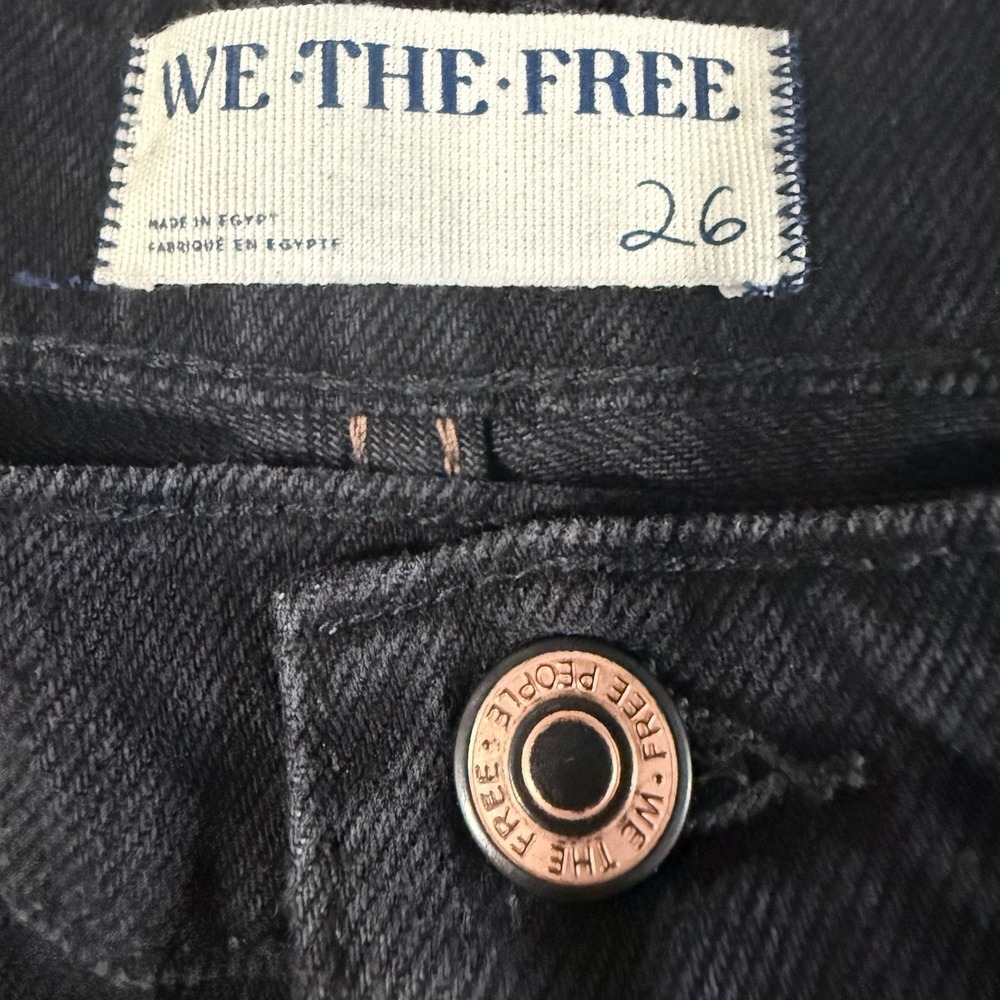WE THE FREE Good Luck Mid-Rise Barrel Jeans 26 Black Oversized - Picture 9 of 14